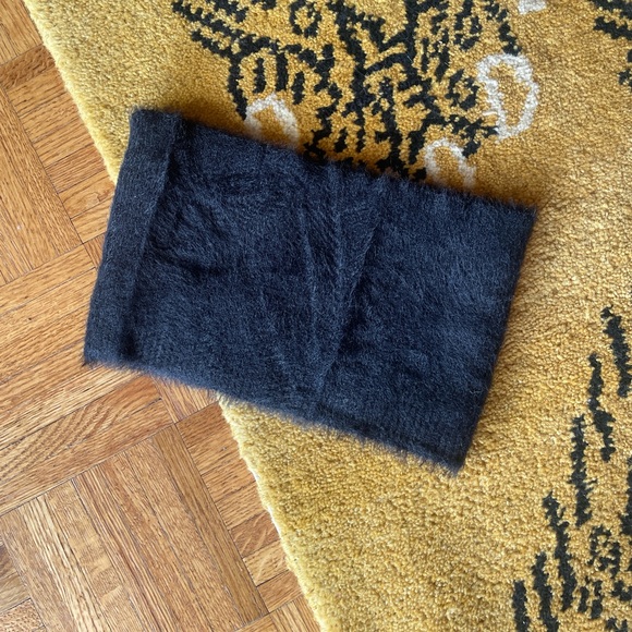 JACQUEMUS Black Fuzzy Cropped Strapless Top Size M - Picture 2 of 6